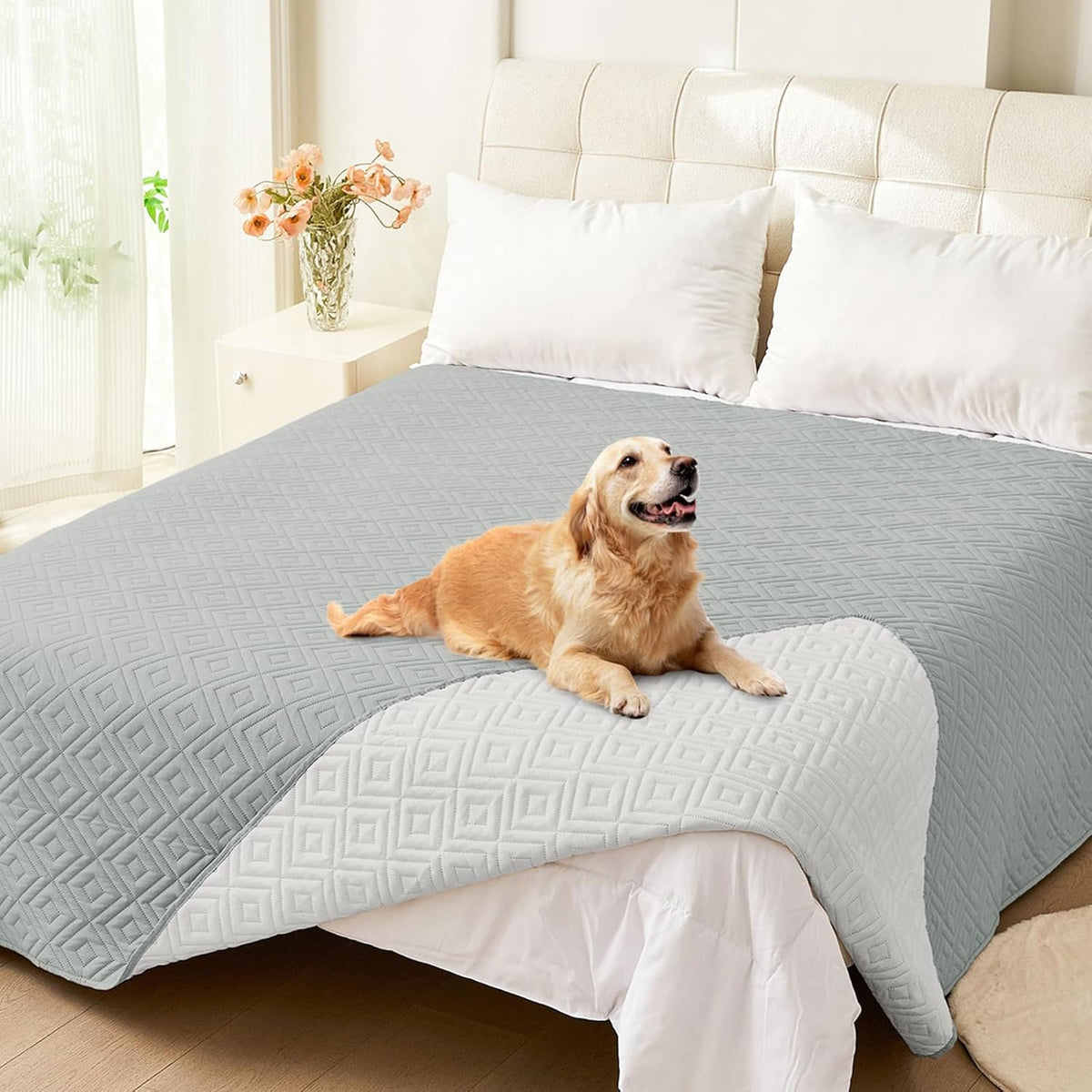 Waterproof Reversible Dog Blanket, Pet Blanket for Sofa Couch | Waterproof Protection, Soft Fabric, Reversible Design, Washable, Sofa Protection from Pet Hair & Messes (30x70 Inch)