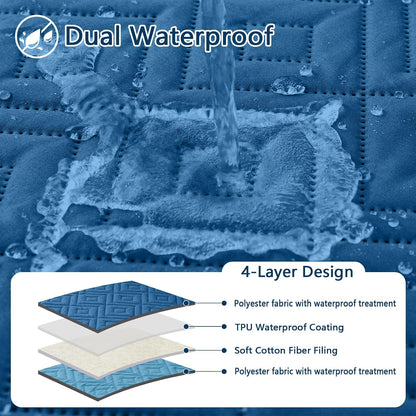 Waterproof Reversible Dog Blanket, Pet Blanket for Sofa Couch | Waterproof Protection, Soft Fabric, Reversible Design, Washable, Sofa Protection from Pet Hair & Messes (30x70 Inch)