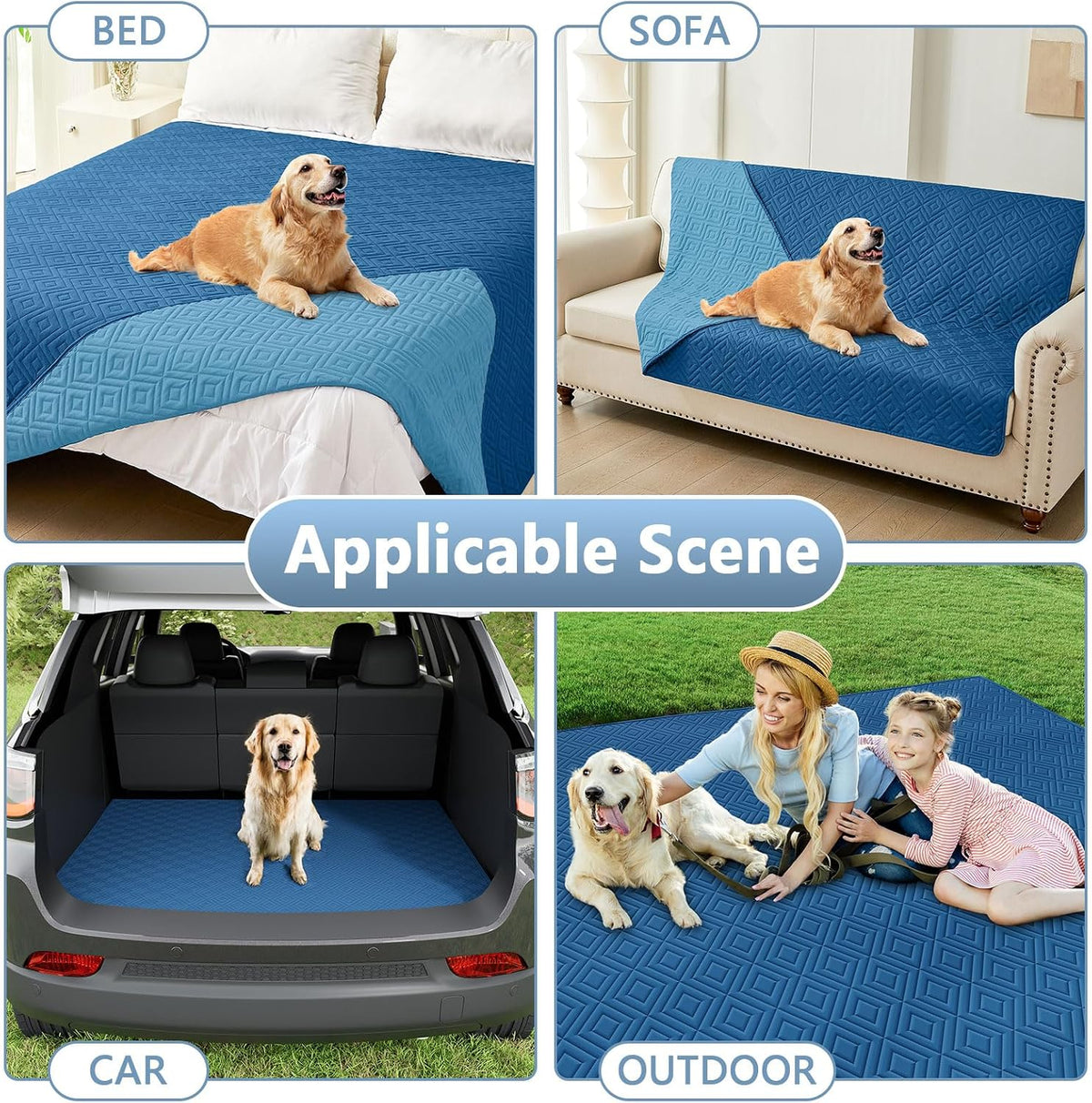 Waterproof Reversible Dog Blanket, Pet Blanket for Sofa Couch | Waterproof Protection, Soft Fabric, Reversible Design, Washable, Sofa Protection from Pet Hair & Messes (30x70 Inch)