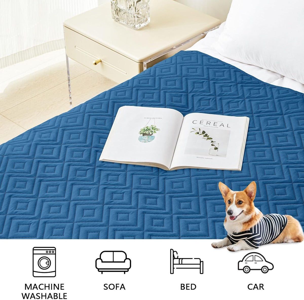 Waterproof Reversible Dog Blanket, Pet Blanket for Sofa Couch | Waterproof Protection, Soft Fabric, Reversible Design, Washable, Sofa Protection from Pet Hair & Messes (30x70 Inch)