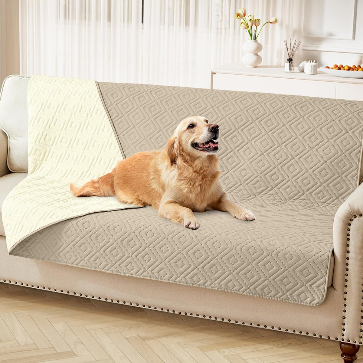 Waterproof Reversible Dog Blanket, Pet Blanket for Sofa Couch | Waterproof Protection, Soft Fabric, Reversible Design, Washable, Sofa Protection from Pet Hair & Messes (30x70 Inch)