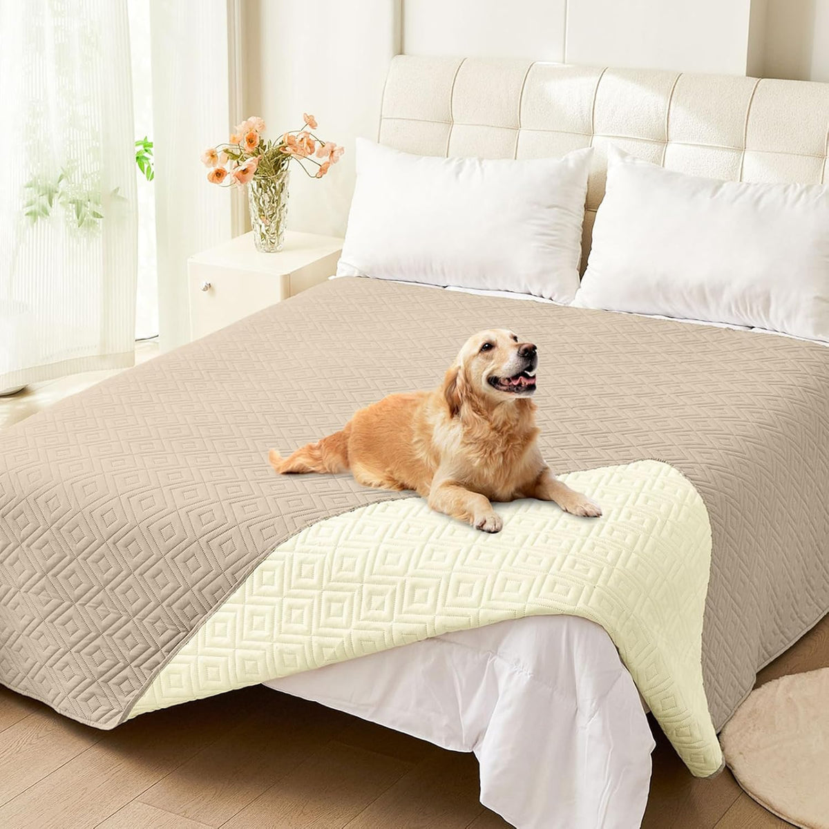 Waterproof Reversible Dog Blanket, Pet Blanket for Sofa Couch | Waterproof Protection, Soft Fabric, Reversible Design, Washable, Sofa Protection from Pet Hair & Messes (30x70 Inch)