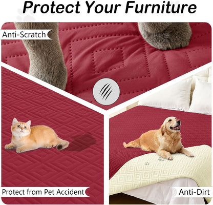 Waterproof Reversible Dog Blanket, Pet Blanket for Sofa Couch | Waterproof Protection, Soft Fabric, Reversible Design, Washable, Sofa Protection from Pet Hair & Messes (30x70 Inch)