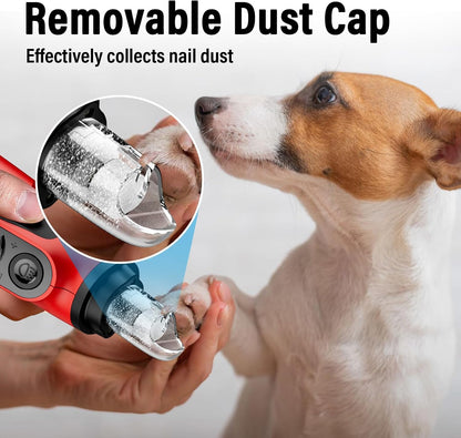 Smart 6-Speed Dog Nail Grinder - 50% More Power Pet Nail Grinder with 2 LED Lights Quiet Rechargeable Electric Dog Nail Trimmers File Toenail Grinder for Large Medium Small Dogs & Cats (White)