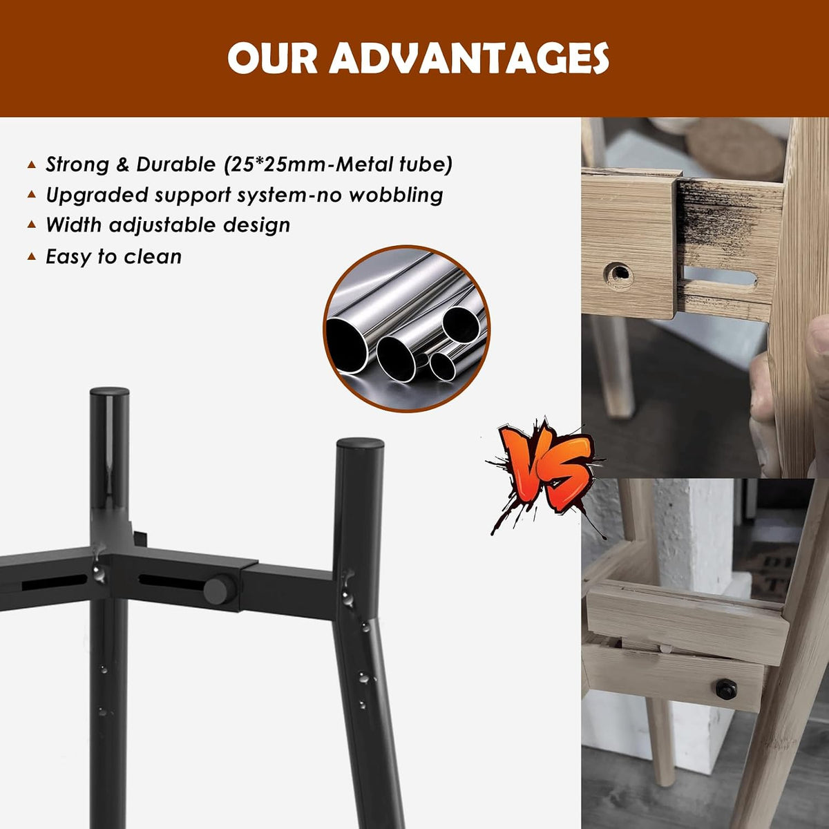 Dog Bowl Stand for Medium Large Dogs, Adjustable Width Elevated Dog Bowls 7-10.6", Raised Dog Food Water Bowls, 11 inch Tall Single Holder, Black,Bowl Not Included