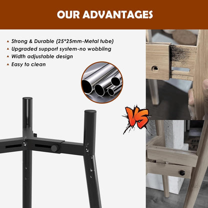 Dog Bowl Stand for Medium Large Dogs, Adjustable Width Elevated Dog Bowls 7-10.6", Raised Dog Food Water Bowls, 11 inch Tall Single Holder, Black,Bowl Not Included