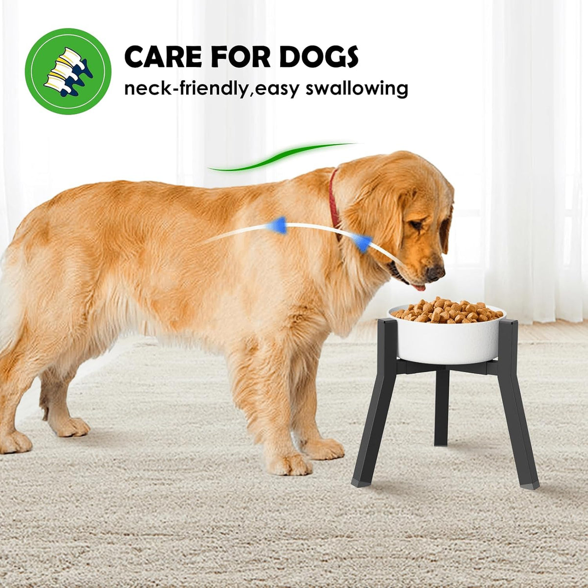 Dog Bowl Stand for Medium Large Dogs, Adjustable Width Elevated Dog Bowls 7-10.6", Raised Dog Food Water Bowls, 11 inch Tall Single Holder, Black,Bowl Not Included