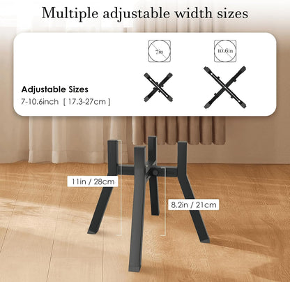 Dog Bowl Stand for Medium Large Dogs, Adjustable Width Elevated Dog Bowls 7-10.6", Raised Dog Food Water Bowls, 11 inch Tall Single Holder, Black,Bowl Not Included