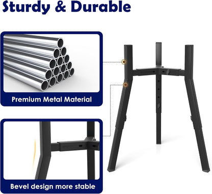 Dog Bowl Stand for Medium Large Dogs, Adjustable Width Elevated Dog Bowls 7-10.6", Raised Dog Food Water Bowls, 11 inch Tall Single Holder, Black,Bowl Not Included