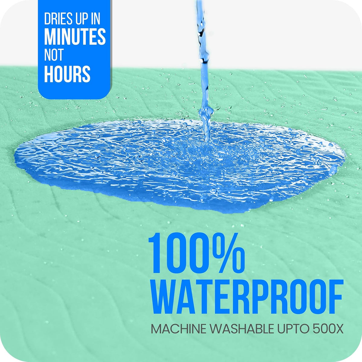 4 Pack Waterproof Reusable Heavy Absorbency Incontinence Bed Pads 34"x52" | Washable Underpads, Chuck Pads for Adults, Kids, Elderly and Pets, Bedwetting Pads for Sofa and Couch, Blue