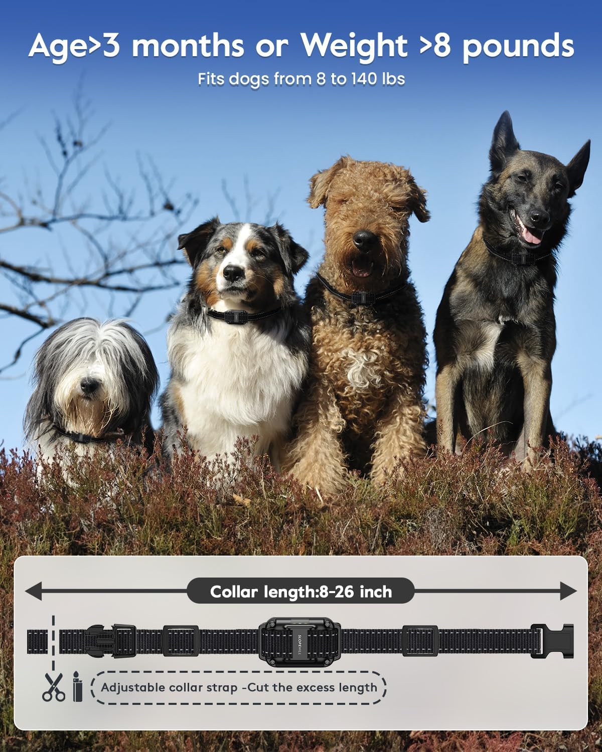 4200FT Remote Shock Collar for Dogs 8-140lbs