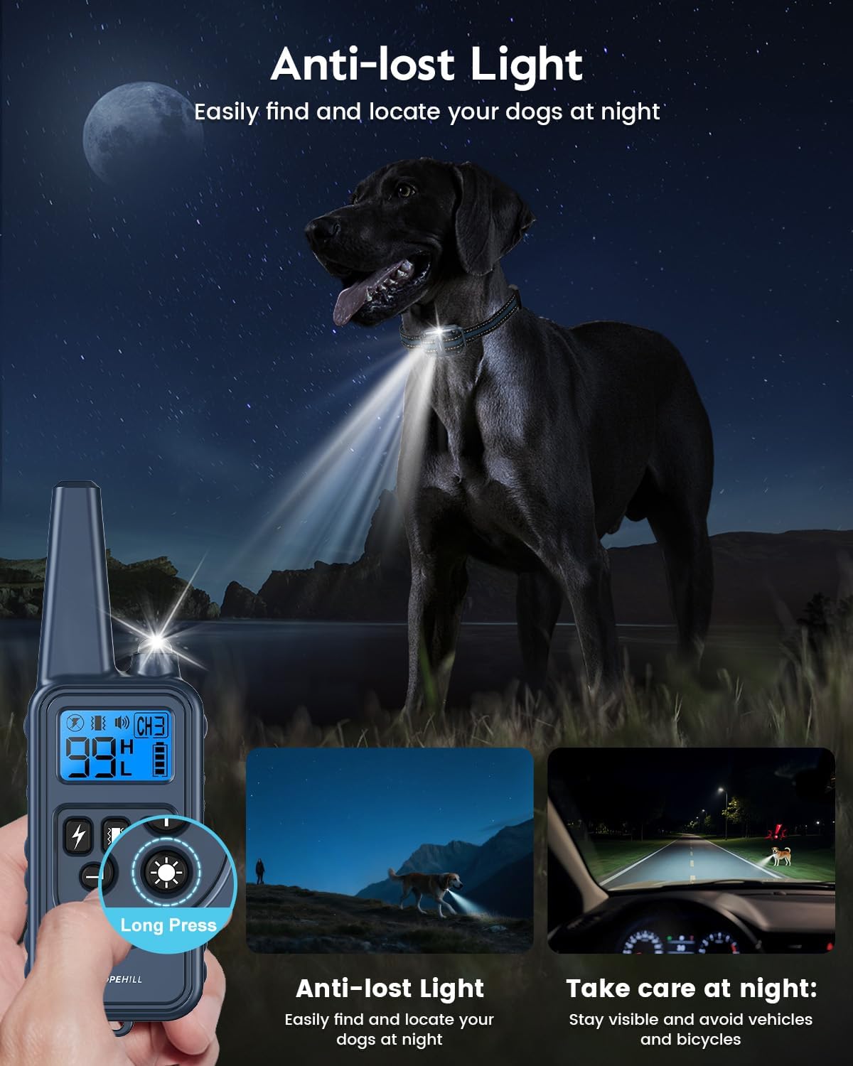 4200FT Remote Shock Collar for Dogs 8-140lbs