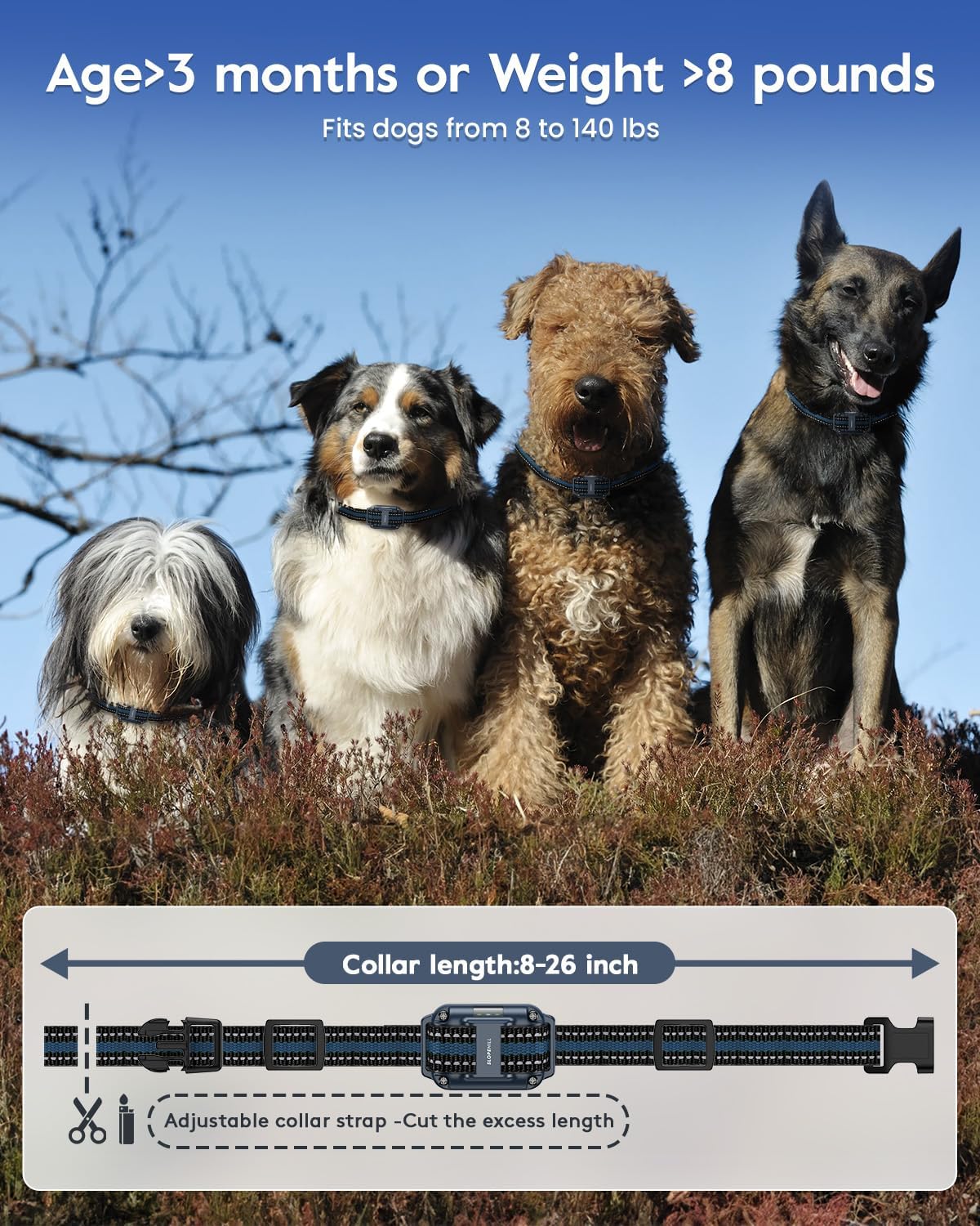 4200FT Remote Shock Collar for Dogs 8-140lbs
