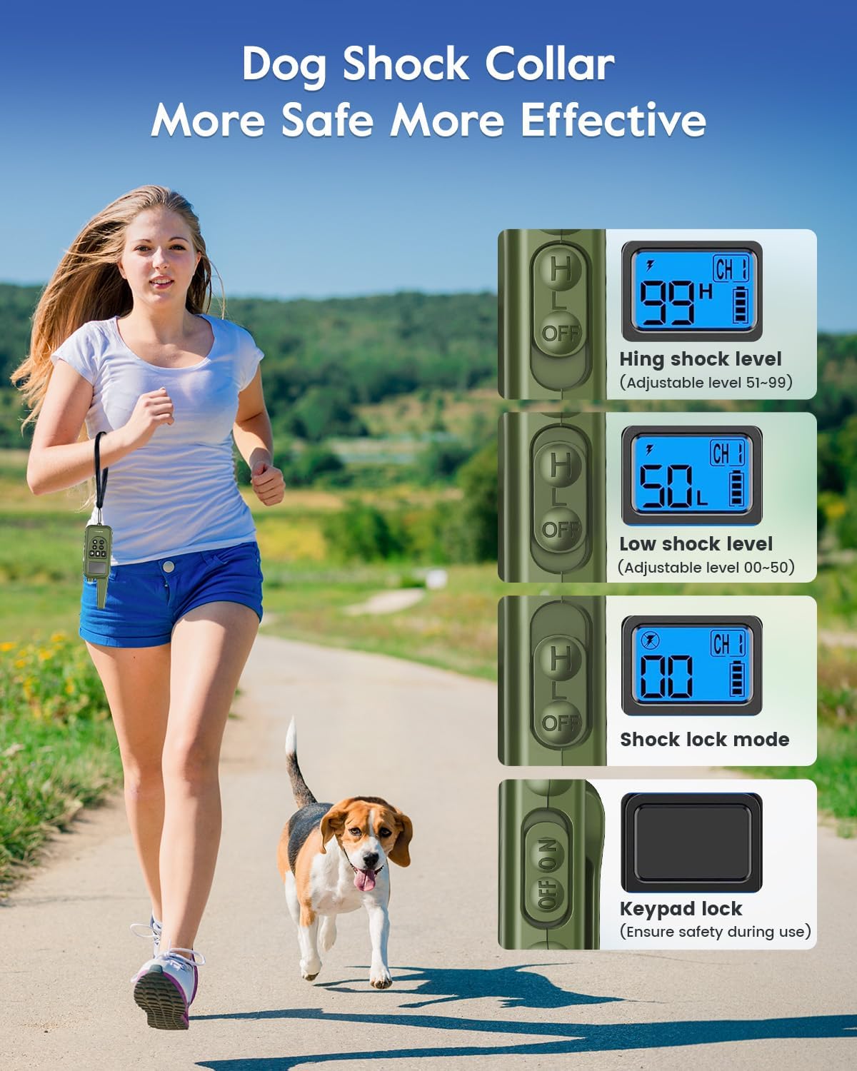 4200FT Remote Shock Collar for Dogs 8-140lbs