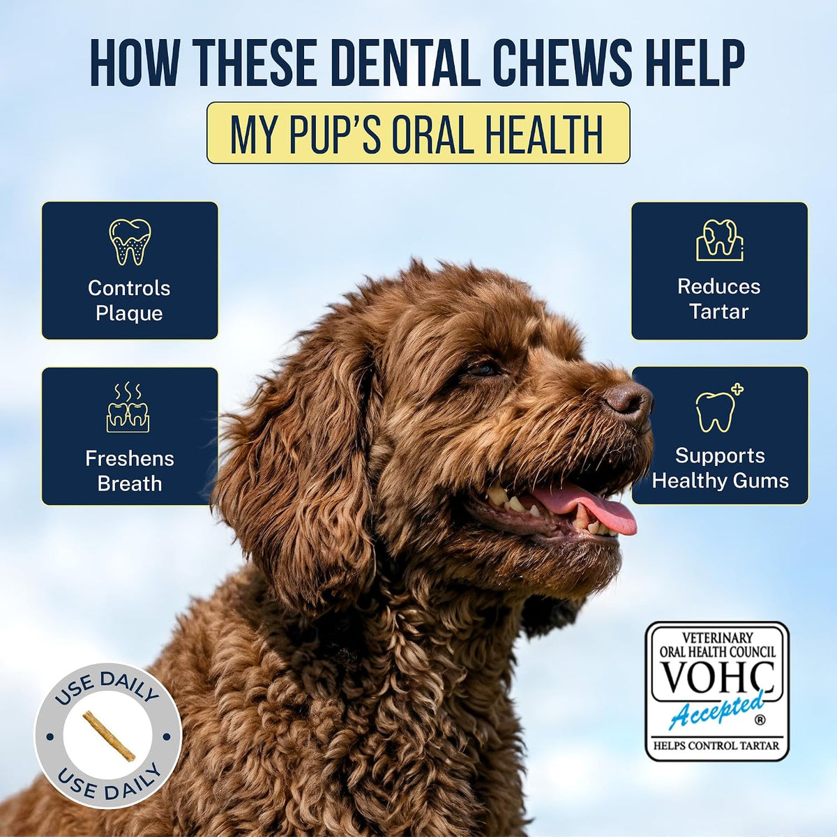 ® Soft Rawhide Dental Chews, Small Dogs, VOHC Accepted