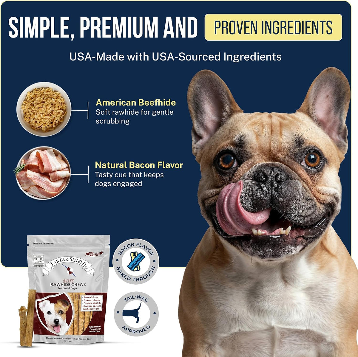 ® Soft Rawhide Dental Chews, Small Dogs, VOHC Accepted
