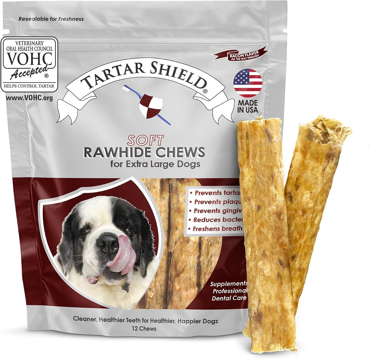 ® Soft Rawhide Dental Chews, Small Dogs, VOHC Accepted