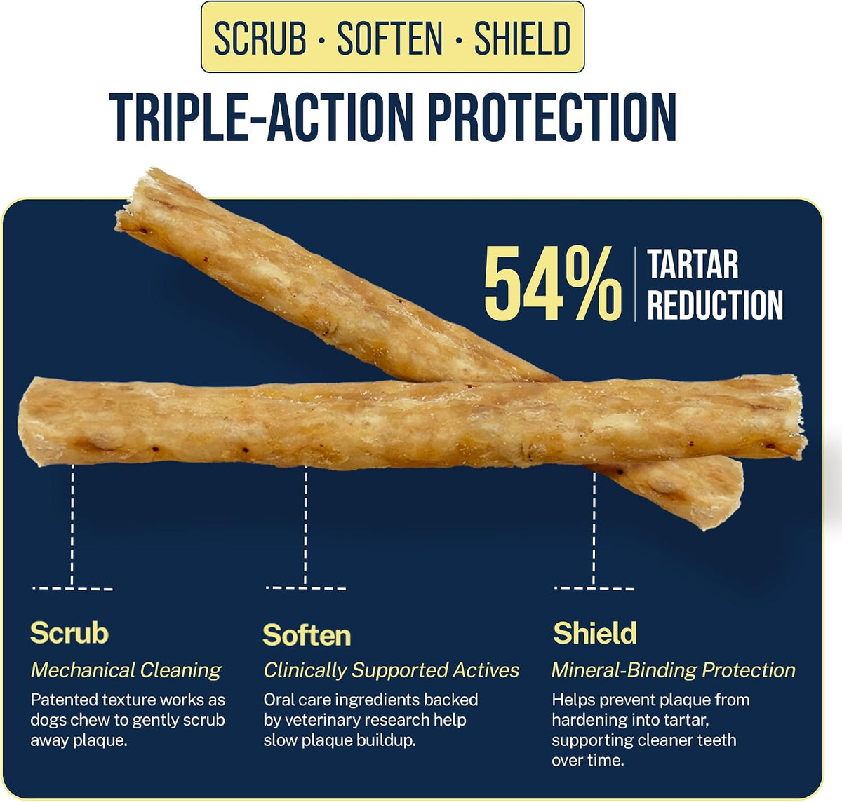 ® Soft Rawhide Dental Chews, Small Dogs, VOHC Accepted