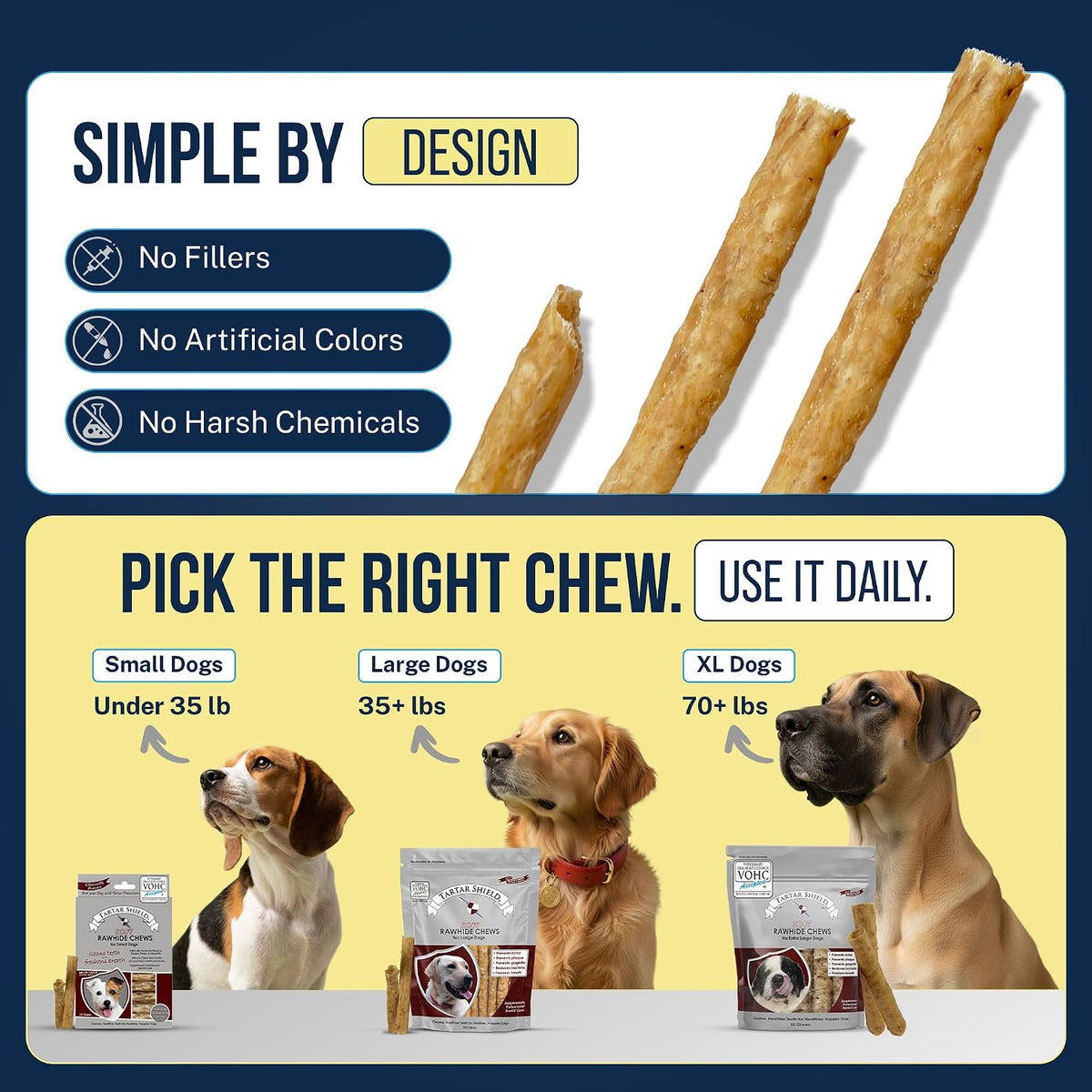 ® Soft Rawhide Dental Chews, Small Dogs, VOHC Accepted
