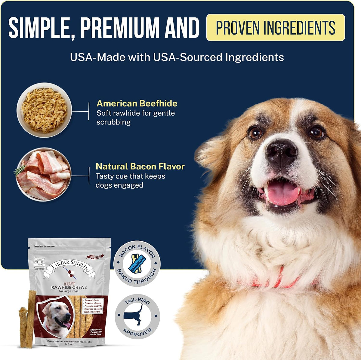 ® Soft Rawhide Dental Chews, Small Dogs, VOHC Accepted