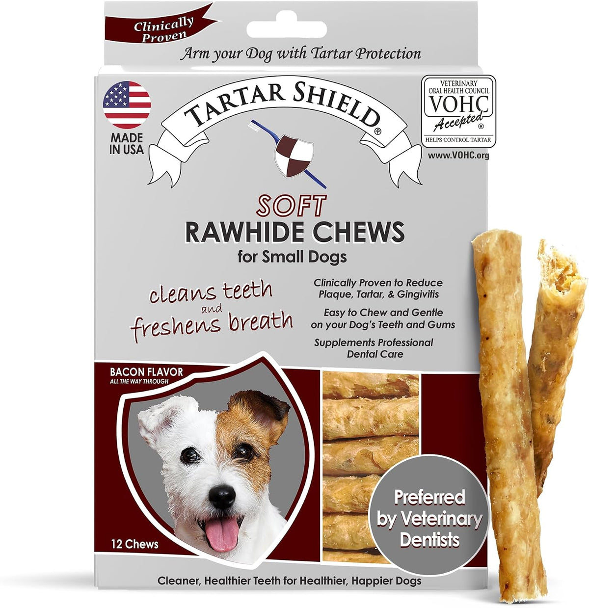 ® Soft Rawhide Dental Chews, Small Dogs, VOHC Accepted