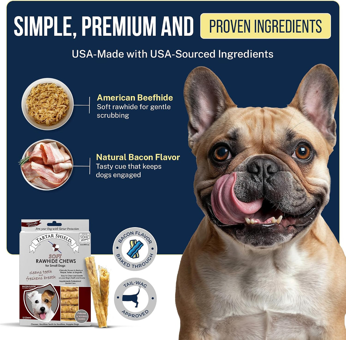 ® Soft Rawhide Dental Chews, Small Dogs, VOHC Accepted
