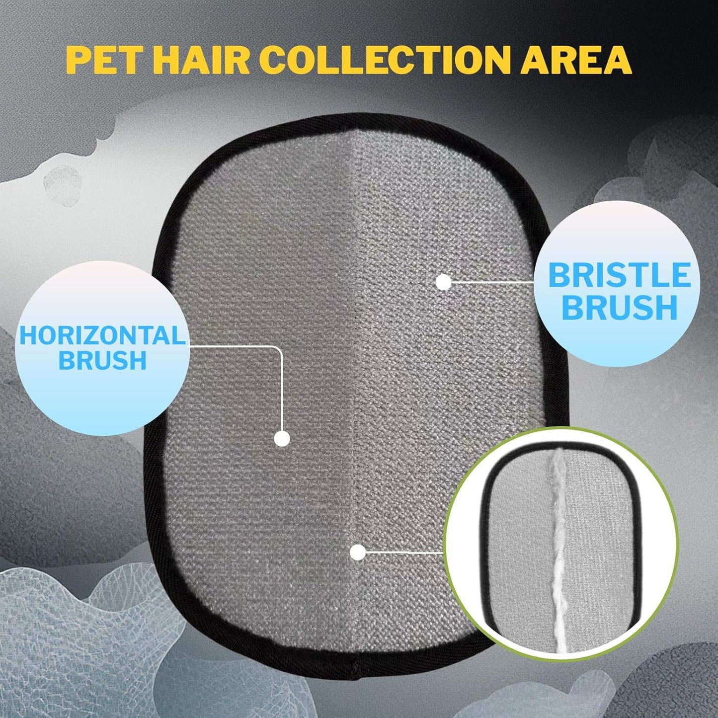 PotatoLife Pet Hair Removal Mitt, Upgraded Reusable Electrostatic Washable Fur Remover for Dogs Cats, Grooming Mitt for Couch, Sofa, Furniture, Carpet, Clothing and Car Seat, Small, 1PCS
