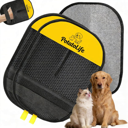 PotatoLife Pet Hair Removal Mitt, Upgraded Reusable Electrostatic Washable Fur Remover for Dogs Cats, Grooming Mitt for Couch, Sofa, Furniture, Carpet, Clothing and Car Seat, Small, 1PCS
