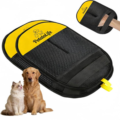 PotatoLife Pet Hair Removal Mitt, Upgraded Reusable Electrostatic Washable Fur Remover for Dogs Cats, Grooming Mitt for Couch, Sofa, Furniture, Carpet, Clothing and Car Seat, Small, 1PCS