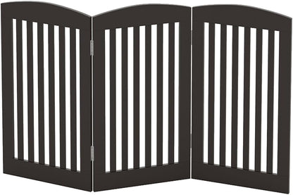 PAWLAND Wooden Freestanding Foldable Pet Gate for Dog,24" H Dog Gate Indoor