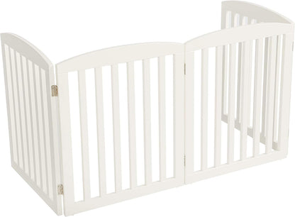 PAWLAND Wooden Freestanding Foldable Pet Gate for Dog,24" H Dog Gate Indoor