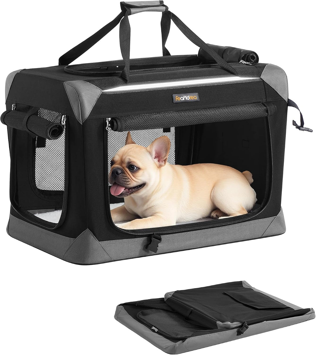 Feandrea Collapsible Dog Crate, Portable Pet Travel Crate, 30 Inches
