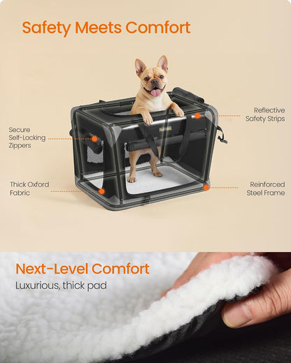 Feandrea Collapsible Dog Crate, Portable Pet Travel Crate, 30 Inches