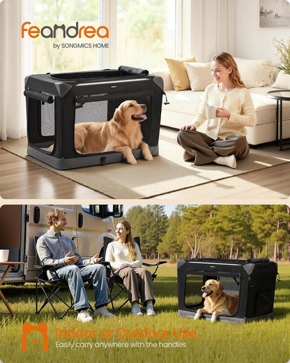 Feandrea Collapsible Dog Crate, Portable Pet Travel Crate, 30 Inches