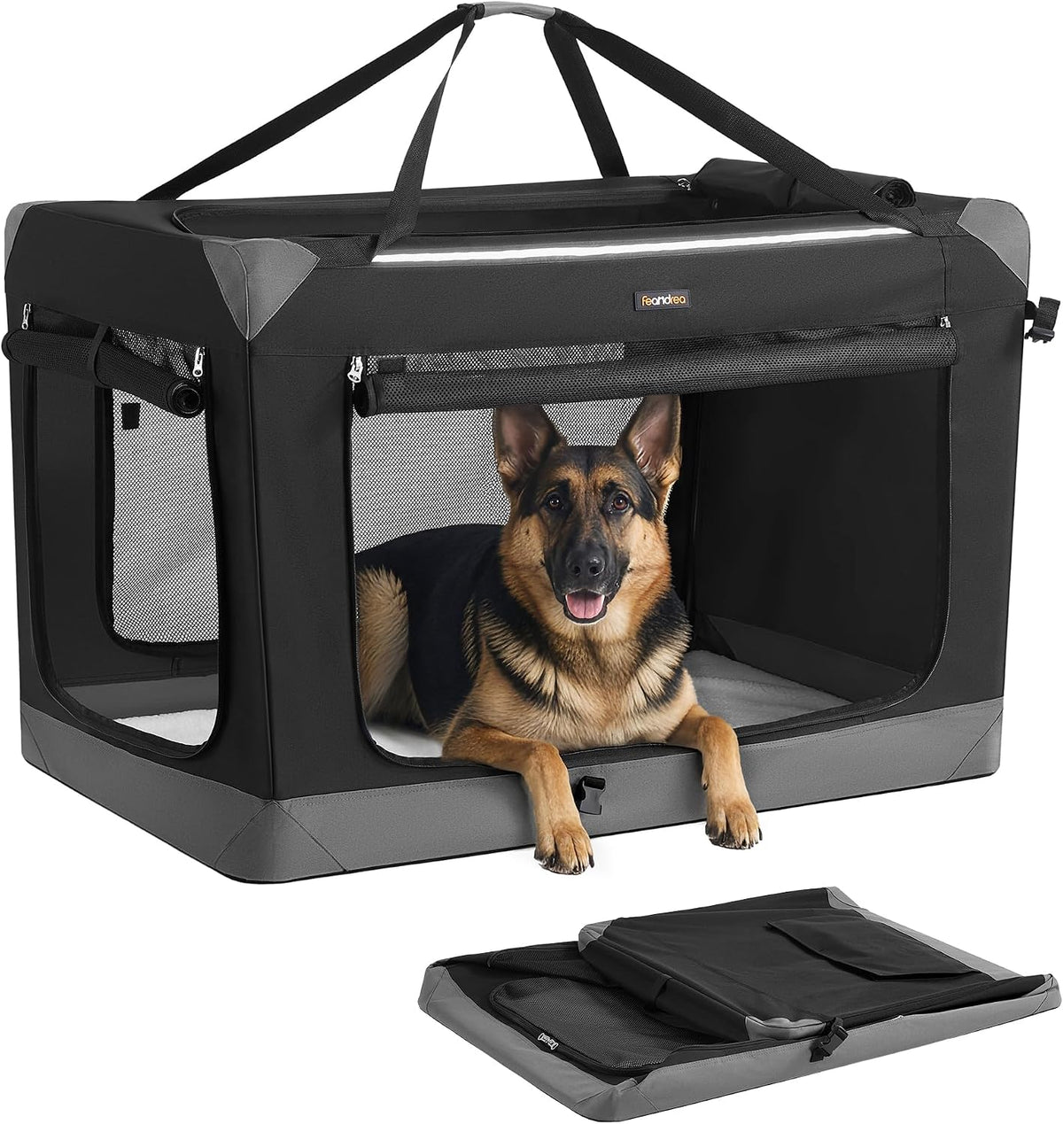 Feandrea Collapsible Dog Crate, Portable Pet Travel Crate, 30 Inches