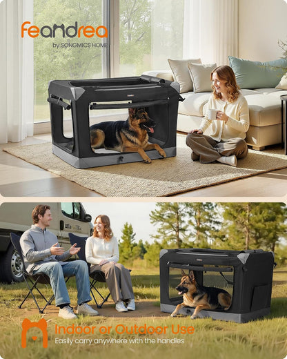 Feandrea Collapsible Dog Crate, Portable Pet Travel Crate, 30 Inches