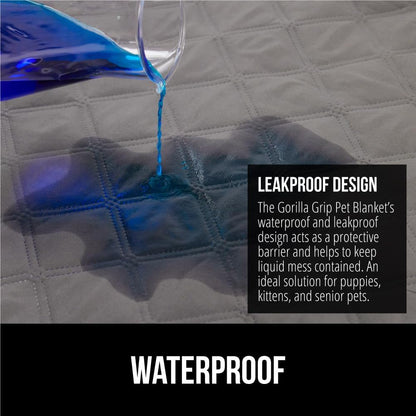 ® Waterproof Dog Blanket, Couch Cover for Dogs, 50x40 Gray Paw | Silicone Grip Backing, Washable, Leakproof, Protects Sofa, Sectional, Bed, Crate, Car and RV, Senior Pet Essential