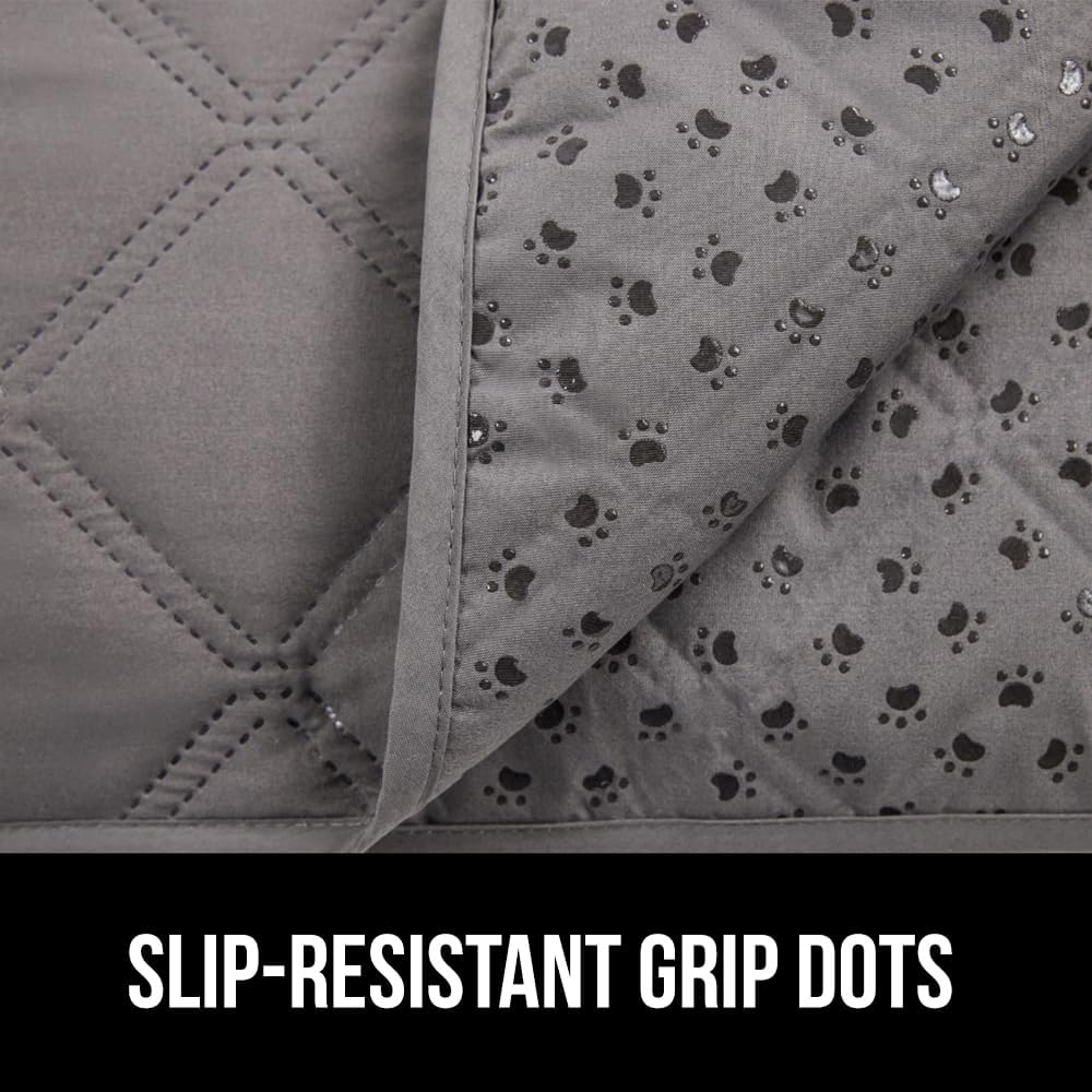 ® Waterproof Dog Blanket, Couch Cover for Dogs, 50x40 Gray Paw | Silicone Grip Backing, Washable, Leakproof, Protects Sofa, Sectional, Bed, Crate, Car and RV, Senior Pet Essential