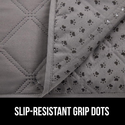 ® Waterproof Dog Blanket, Couch Cover for Dogs, 50x40 Gray Paw | Silicone Grip Backing, Washable, Leakproof, Protects Sofa, Sectional, Bed, Crate, Car and RV, Senior Pet Essential