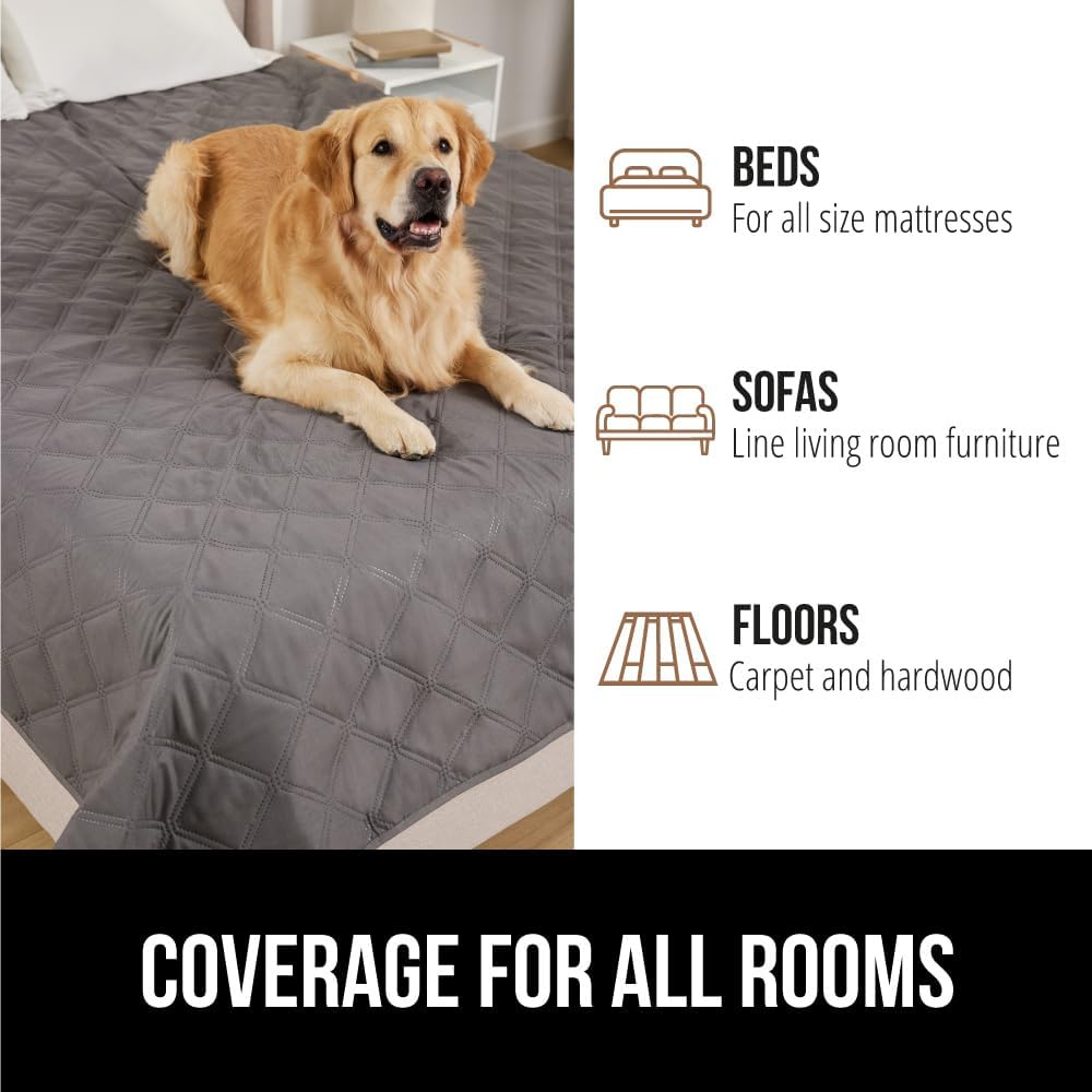 ® Waterproof Dog Blanket, Couch Cover for Dogs, 50x40 Gray Paw | Silicone Grip Backing, Washable, Leakproof, Protects Sofa, Sectional, Bed, Crate, Car and RV, Senior Pet Essential