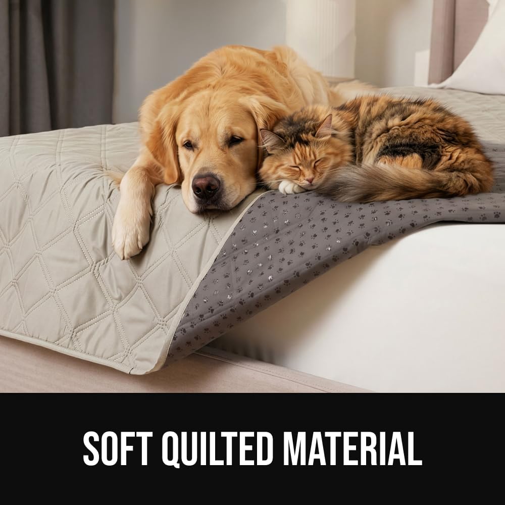 ® Waterproof Dog Blanket, Couch Cover for Dogs, 50x40 Gray Paw | Silicone Grip Backing, Washable, Leakproof, Protects Sofa, Sectional, Bed, Crate, Car and RV, Senior Pet Essential