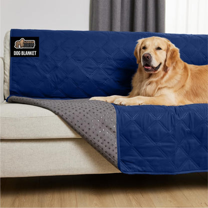 ® Waterproof Dog Blanket, Couch Cover for Dogs, 50x40 Gray Paw | Silicone Grip Backing, Washable, Leakproof, Protects Sofa, Sectional, Bed, Crate, Car and RV, Senior Pet Essential