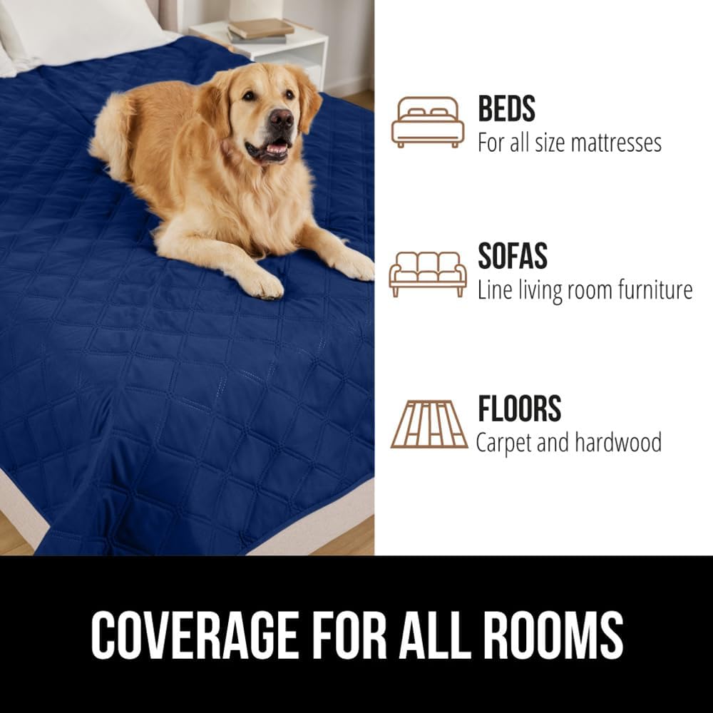 ® Waterproof Dog Blanket, Couch Cover for Dogs, 50x40 Gray Paw | Silicone Grip Backing, Washable, Leakproof, Protects Sofa, Sectional, Bed, Crate, Car and RV, Senior Pet Essential