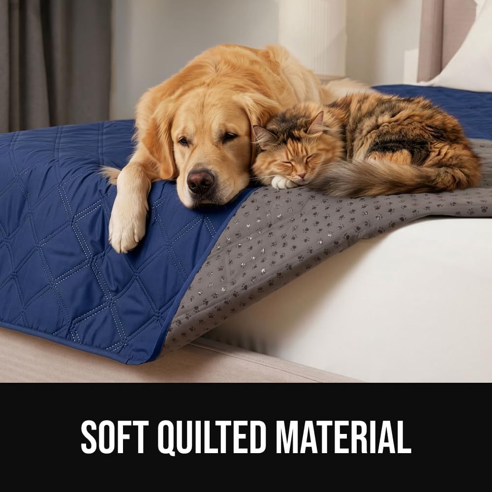 ® Waterproof Dog Blanket, Couch Cover for Dogs, 50x40 Gray Paw | Silicone Grip Backing, Washable, Leakproof, Protects Sofa, Sectional, Bed, Crate, Car and RV, Senior Pet Essential