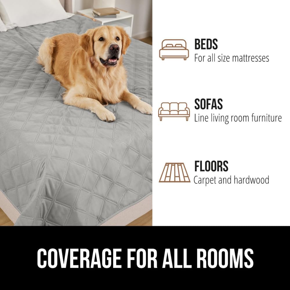 ® Waterproof Dog Blanket, Couch Cover for Dogs, 50x40 Gray Paw | Silicone Grip Backing, Washable, Leakproof, Protects Sofa, Sectional, Bed, Crate, Car and RV, Senior Pet Essential