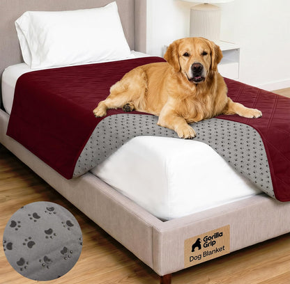 ® Waterproof Dog Blanket, Couch Cover for Dogs, 50x40 Gray Paw | Silicone Grip Backing, Washable, Leakproof, Protects Sofa, Sectional, Bed, Crate, Car and RV, Senior Pet Essential