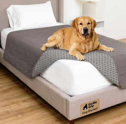 ® Waterproof Dog Blanket, Couch Cover for Dogs, 50x40 Gray Paw | Silicone Grip Backing, Washable, Leakproof, Protects Sofa, Sectional, Bed, Crate, Car and RV, Senior Pet Essential