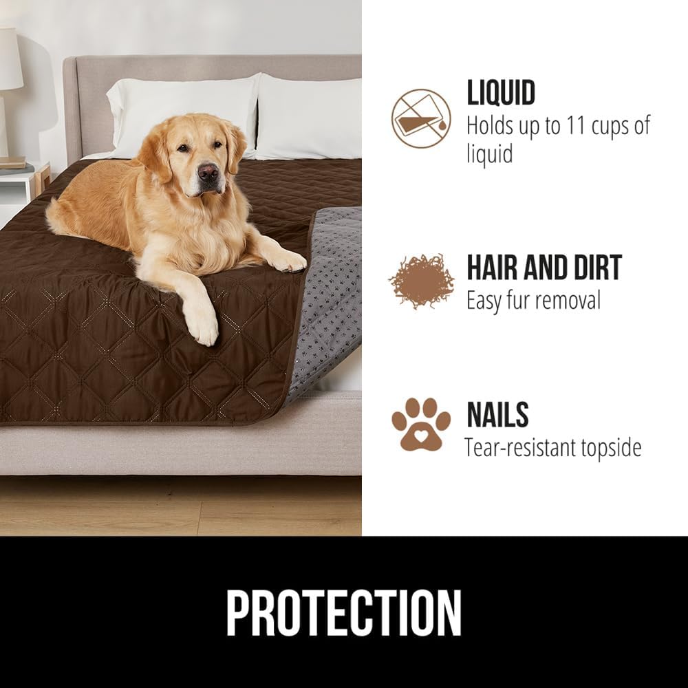 ® Waterproof Dog Blanket, Couch Cover for Dogs, 50x40 Gray Paw | Silicone Grip Backing, Washable, Leakproof, Protects Sofa, Sectional, Bed, Crate, Car and RV, Senior Pet Essential