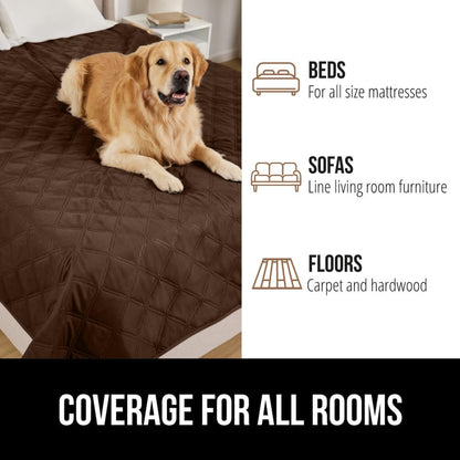 ® Waterproof Dog Blanket, Couch Cover for Dogs, 50x40 Gray Paw | Silicone Grip Backing, Washable, Leakproof, Protects Sofa, Sectional, Bed, Crate, Car and RV, Senior Pet Essential