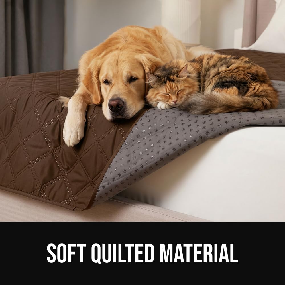® Waterproof Dog Blanket, Couch Cover for Dogs, 50x40 Gray Paw | Silicone Grip Backing, Washable, Leakproof, Protects Sofa, Sectional, Bed, Crate, Car and RV, Senior Pet Essential